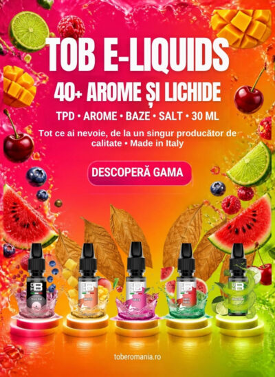 ToB E-Liquids - 40+ arome si lichide: TPD, arome, baze, SALT, 30 ml - Made in Italy